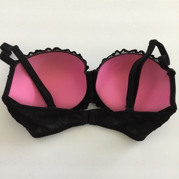 PINK Victoria's Secret Bra Black Lace Push-up Size 34DD - Picture 6 of 7